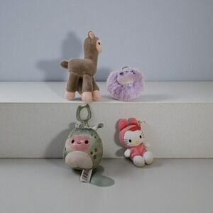 Animal Plush Charm Bundle 4 Piece Purse Accessory Set